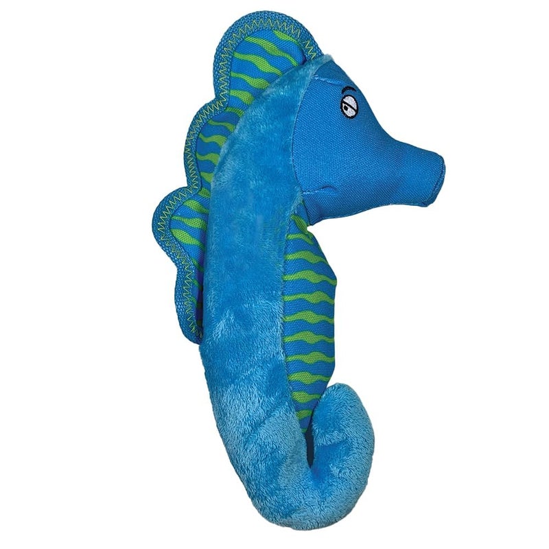 Spunky Pup Clean Earth Recycled Seahorse Dog Toy | Made from 100% Recycled Water Bottles | Eco-Friendly | Squeaker | Plush Toy for Small to Medium Dogs | Made in The USA - Image 1